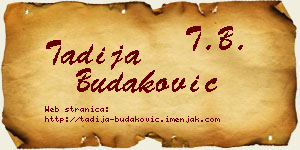 Tadija Budaković vizit kartica